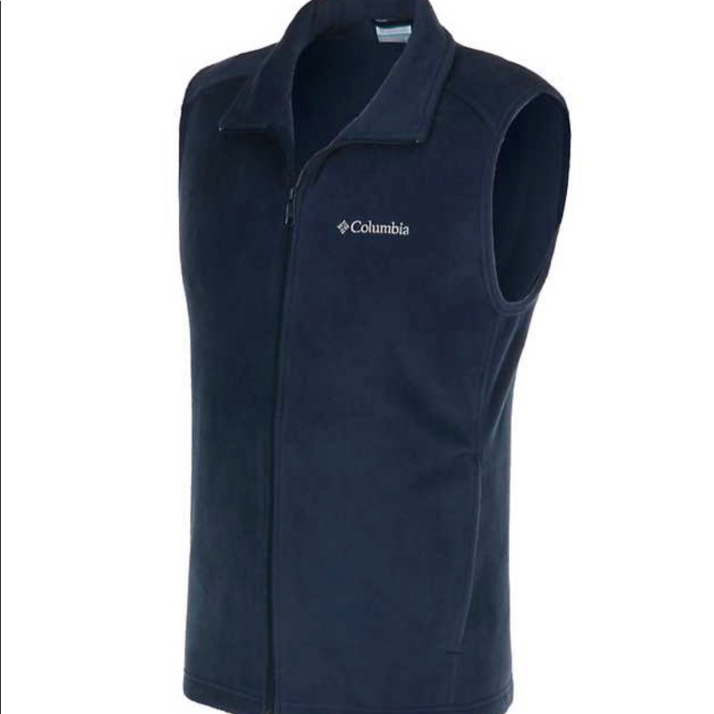 Columbia Full Zip Fleece Navy Vest Sz S